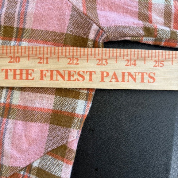 Arula Plaid Flannel Button Down Shirt Dress Plus Size X Pink Brown Country - Picture 8 of 11